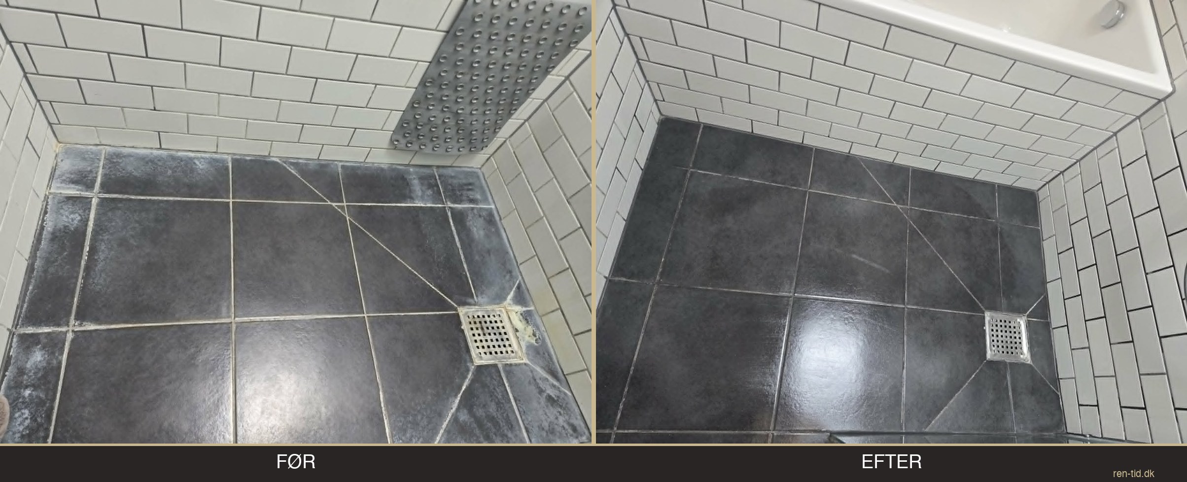 Før og efter — Shower floor